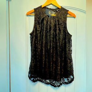 Black Lace Sleeveless Top